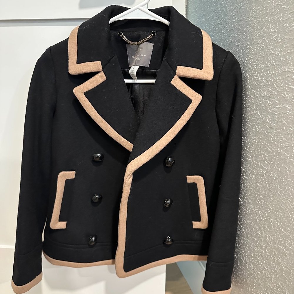 J. Crew Nello Gori Tipped Wool Peacoat in size 00P